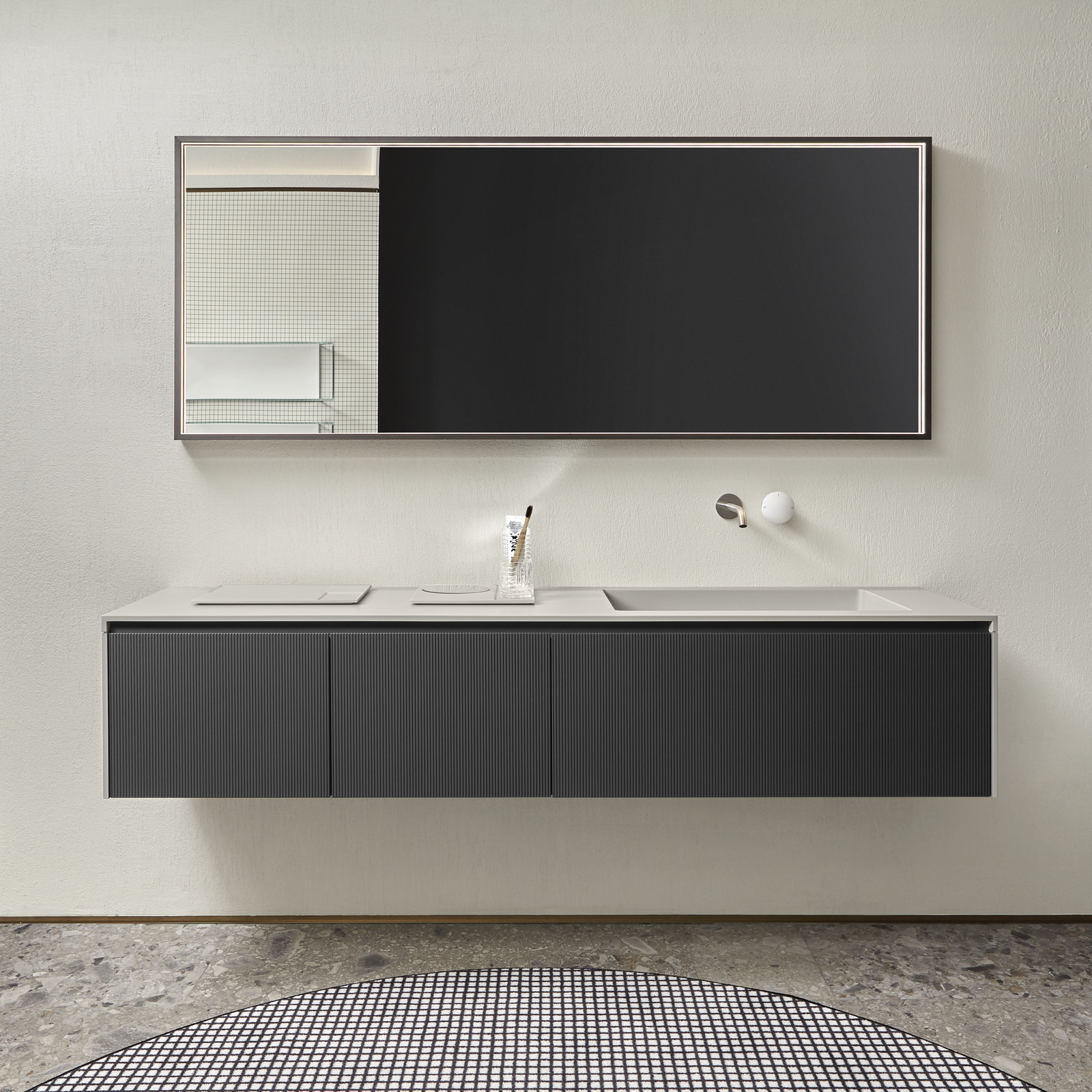 A uniform consistency characterized by a finish that is soft to the touch.