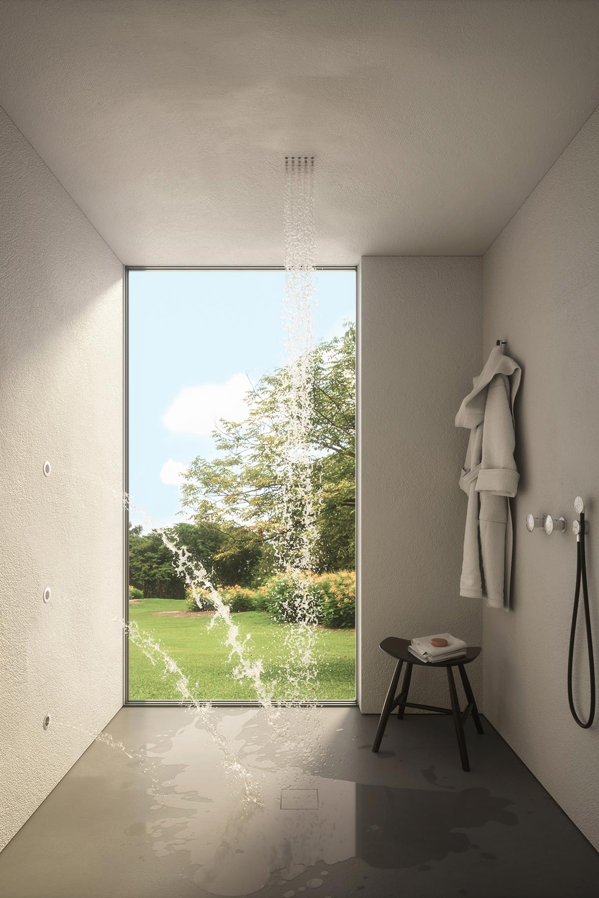Scompare totalmente alla vista, lasciando all’acqua e al suo effetto rigenerante il ruolo di unica protagonista.