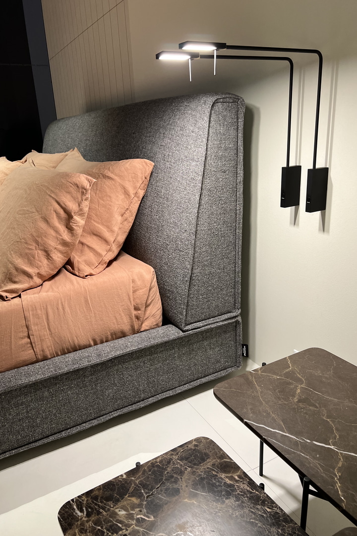 the prominent stitching becomes decoration