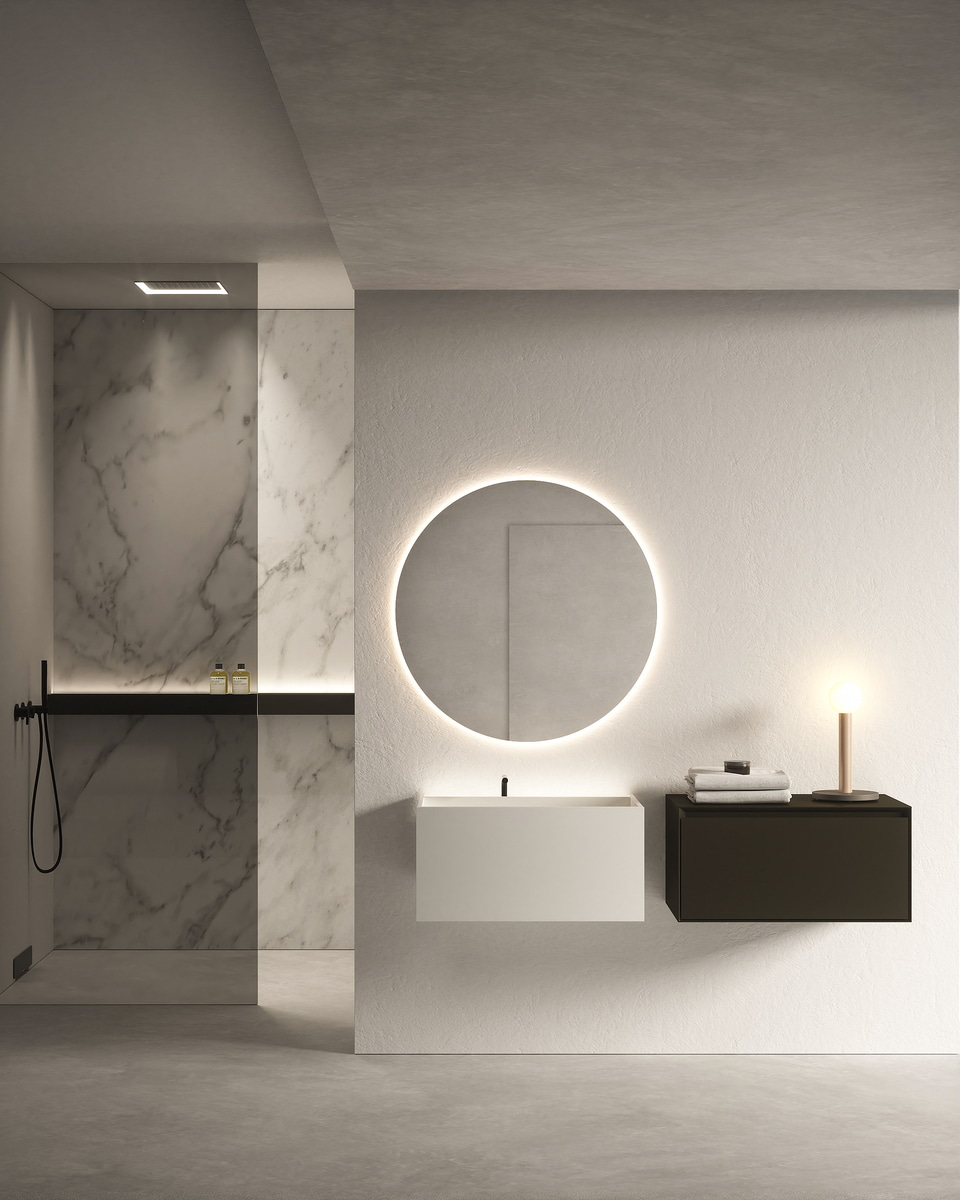 Un lavabo che sembra scavato nella roccia