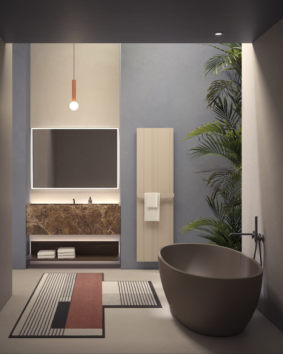 Un lavabo che sembra scavato nella roccia