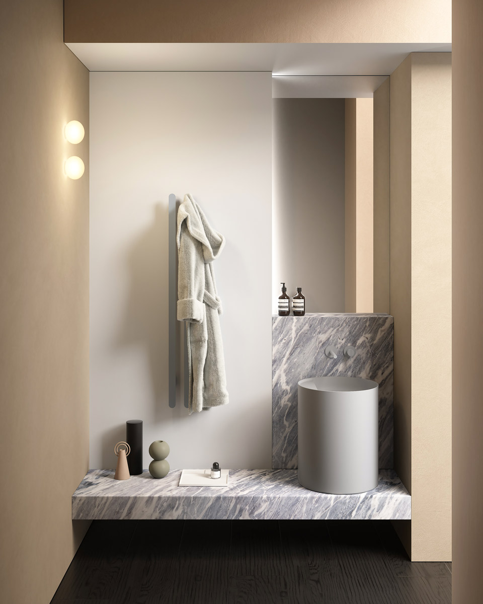 fondali prospettici che arredano l’ambiente bagno