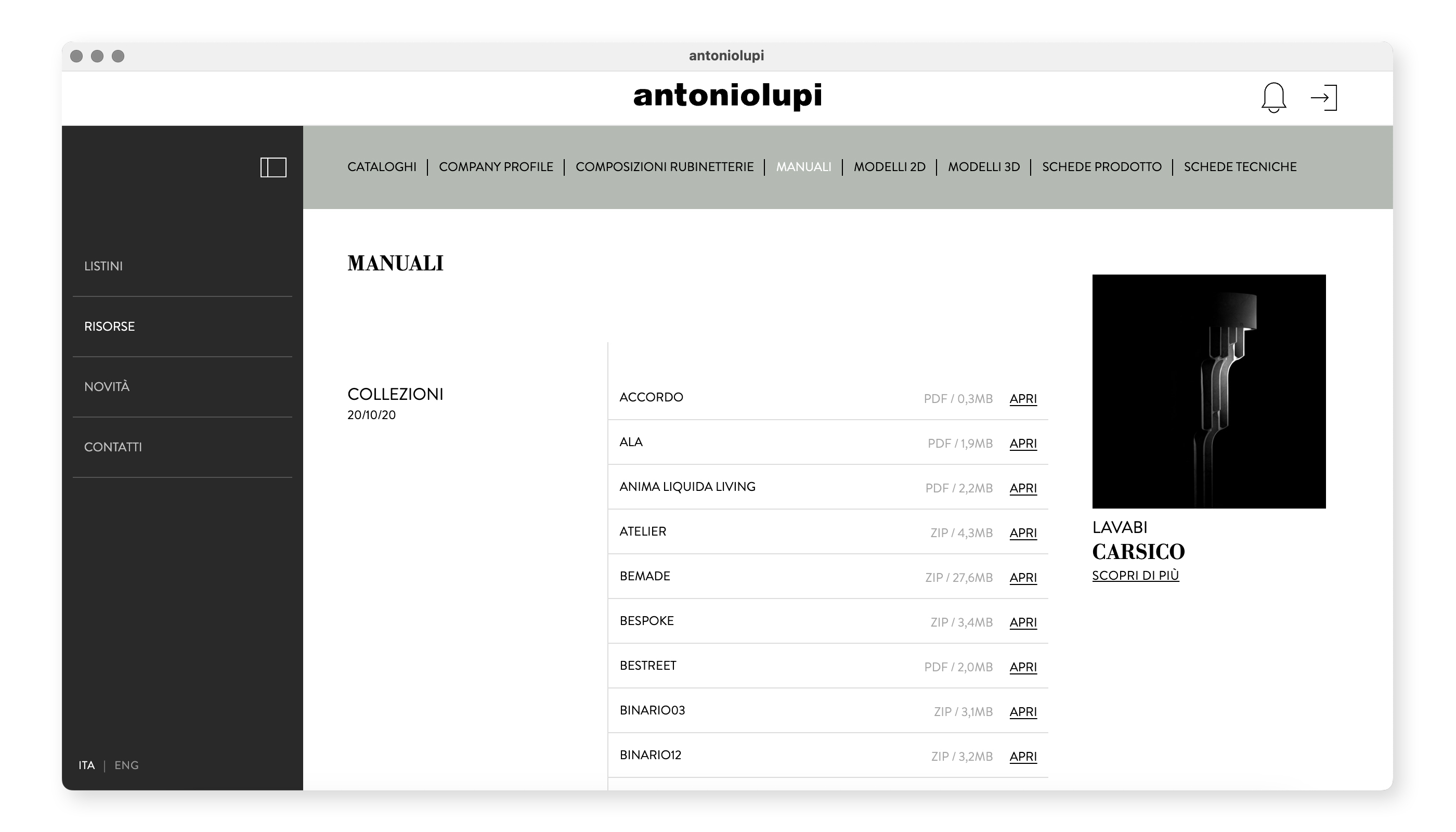 Listini, materiali, aggiornamenti. Tutto in una app