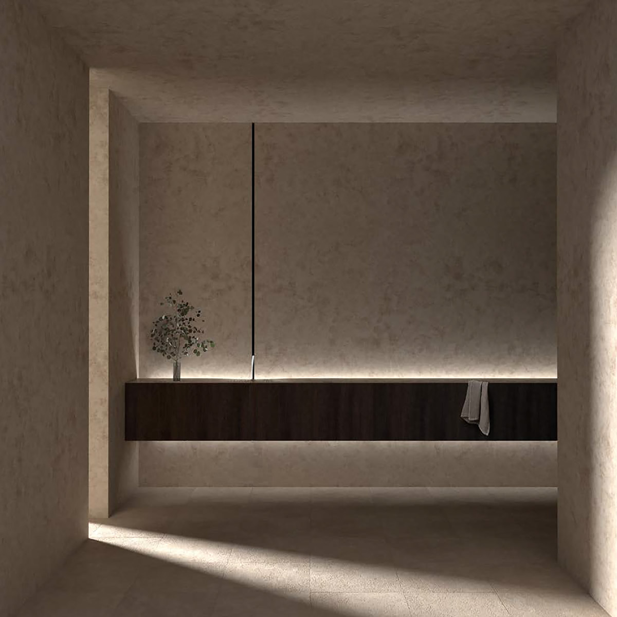 washbasin with a strong architectural identity