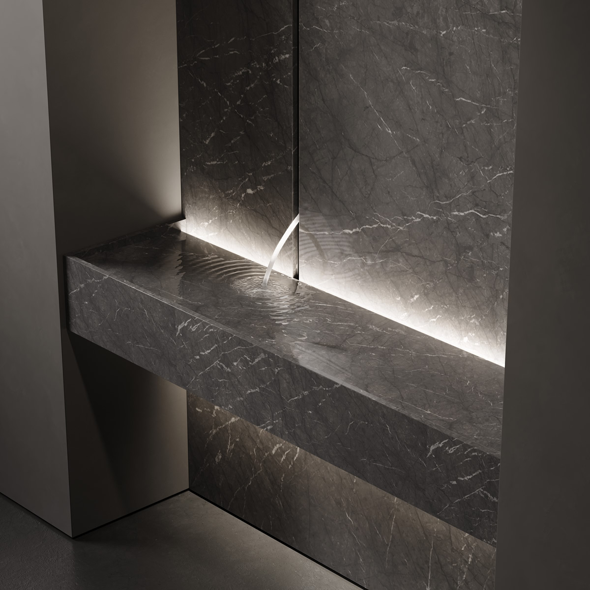 washbasin with a strong architectural identity