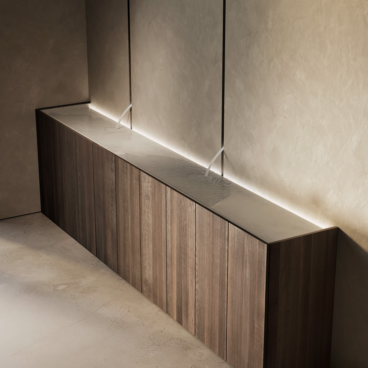 washbasin with a strong architectural identity