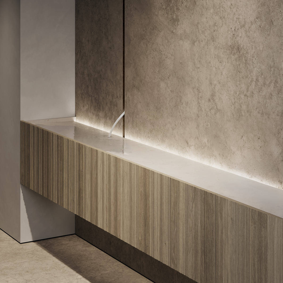 washbasin with a strong architectural identity