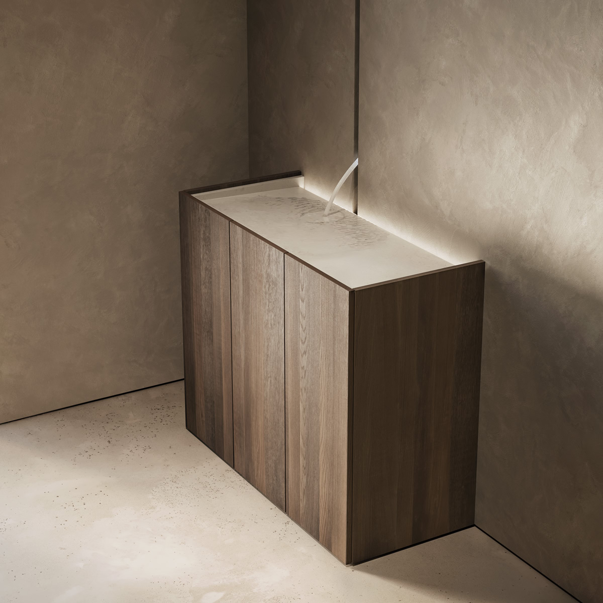 washbasin with a strong architectural identity
